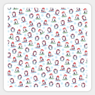 Cute Winter Penguin Pattern Sticker